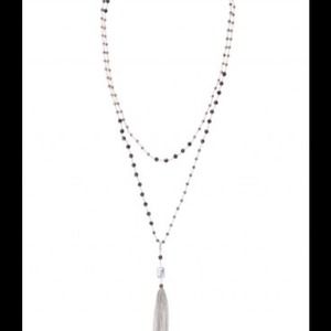 Stella & Dot Gitane Tassel Necklace-Silver