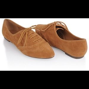 Forever 21 tan, suede oxfords- USED