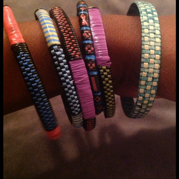 multi-colored, tribal pattern, woven bangles - Picture 2 of 2