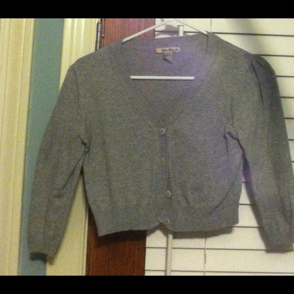 Grey Crop Sweater
