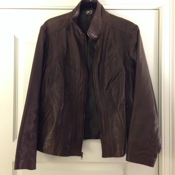 Chocolate Brown Leather Moto Jacket - SOLID!