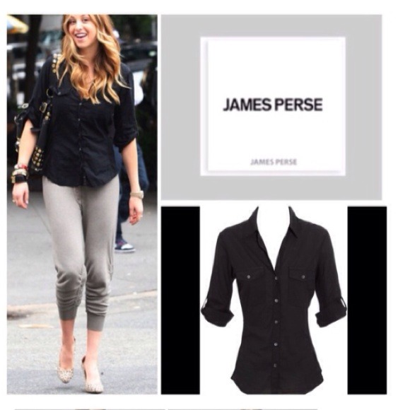 ⭐️HP! James Perse Black Contrast Panel Shirt.