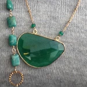 Natural Green Onyx Gemstone Necklace