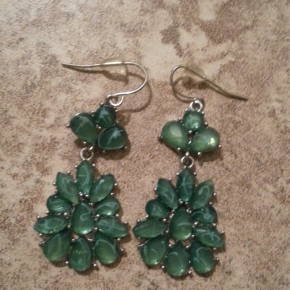 Teal dangle earrings
