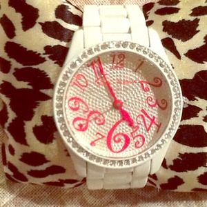 Authentic White Betsey Johnson Watch
