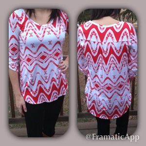 Red tribal top