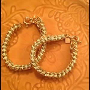 Mint green and gold linked bracelet