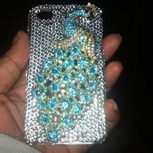 Peacock iPhone 4 Bedazzled Case