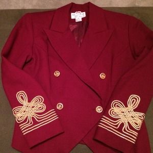 Burgundy/Gold wool blazer