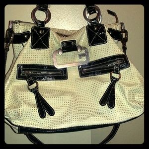 Guess Purse, Large Off-white with Black