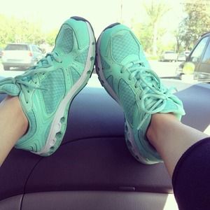 Turquoise running shoes