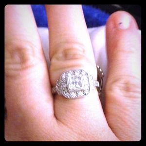 Real diamond, white gold size 7 ring