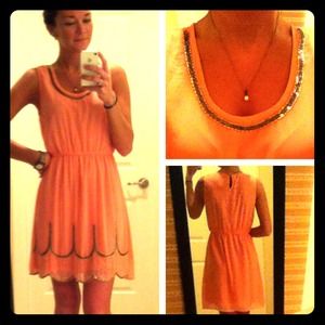 Coral detail dress