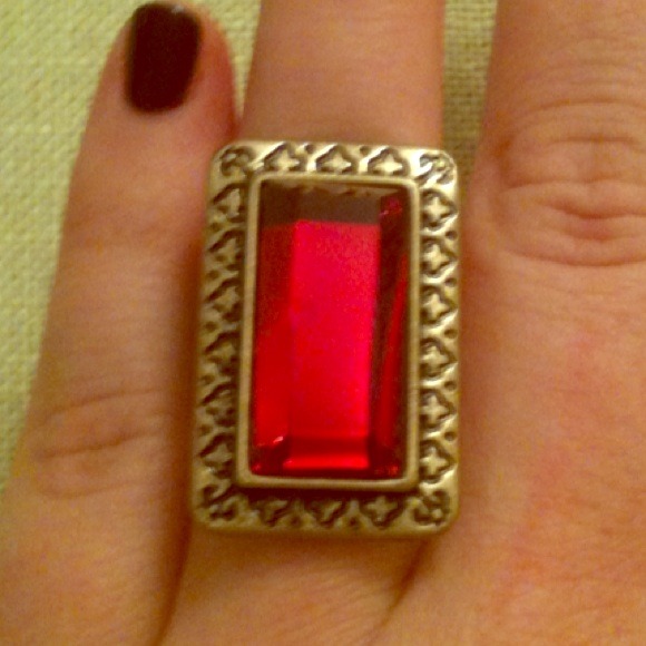 Ruby rectangle ring