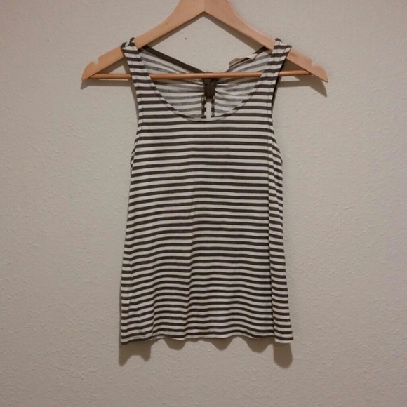 **sold**Grey striped bow back tank