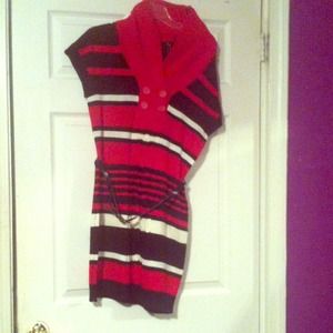 Red paint sweater dress