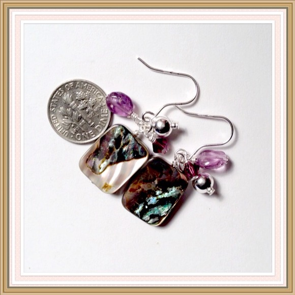 925 Abalone Dangle earrings - Picture 5 of 5
