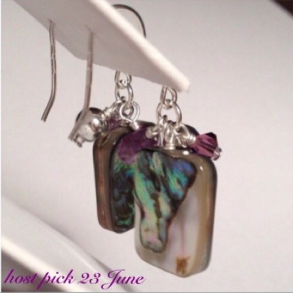 925 Abalone Dangle earrings - Picture 2 of 5