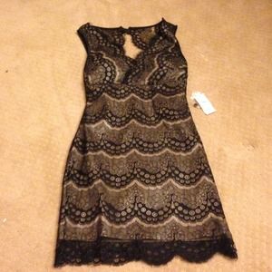 Black Lace open back dress