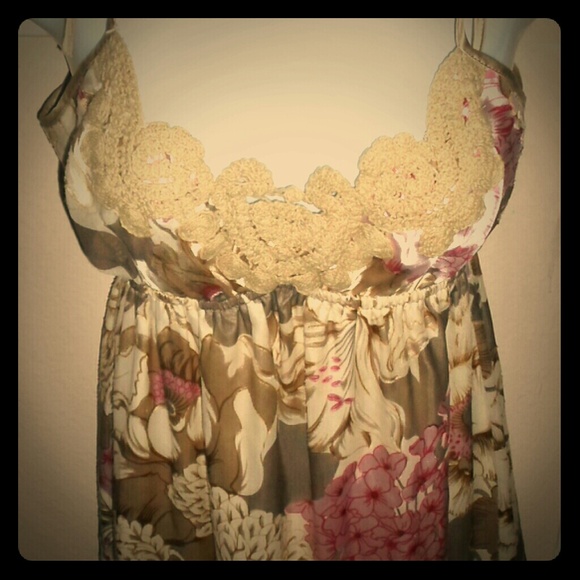 Hale Bob dress BEAUTIFUL  crochet floral pink - Picture 1 of 4