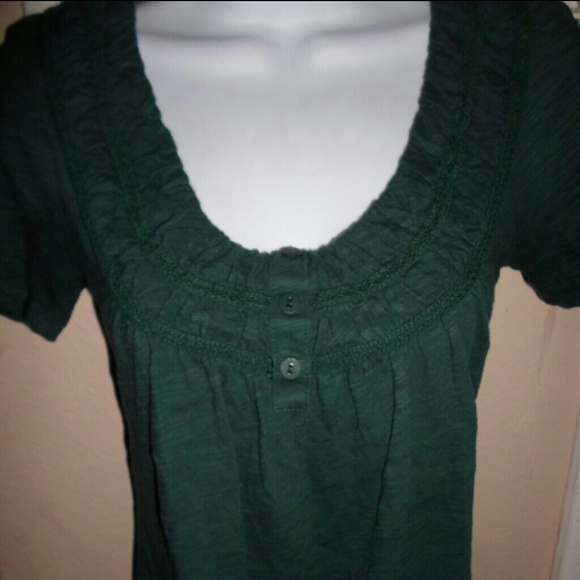 ANTHROPOLOGIE shirt dark forest green xs - Picture 1 of 4