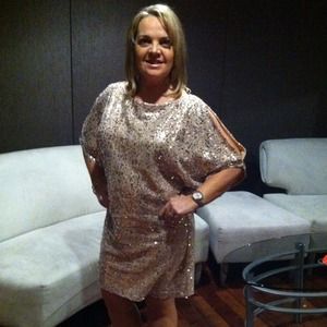 Nude sequined cocktail dress