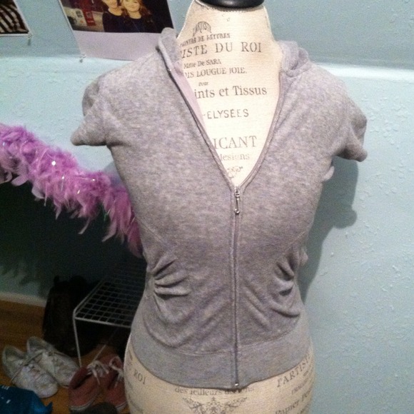 Juicy couture grey terry cloth short sleeve hoody