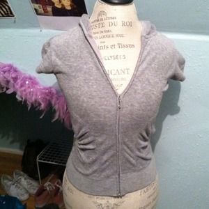 Juicy couture grey terry cloth short sleeve hoody