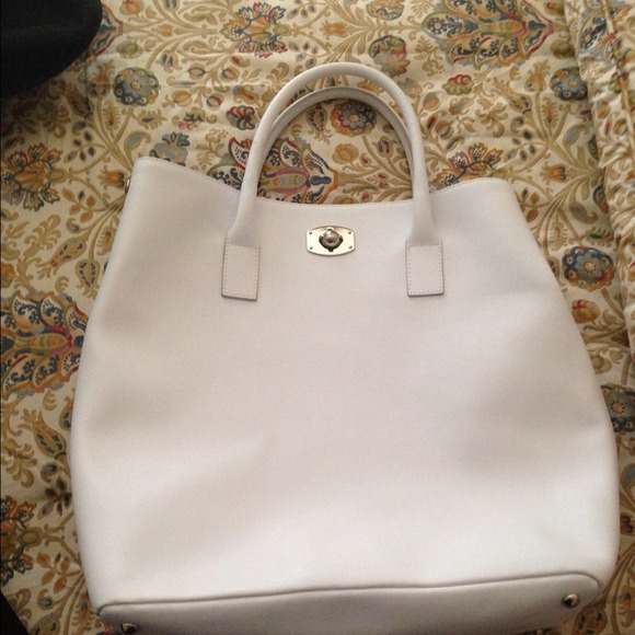 White large furla tote