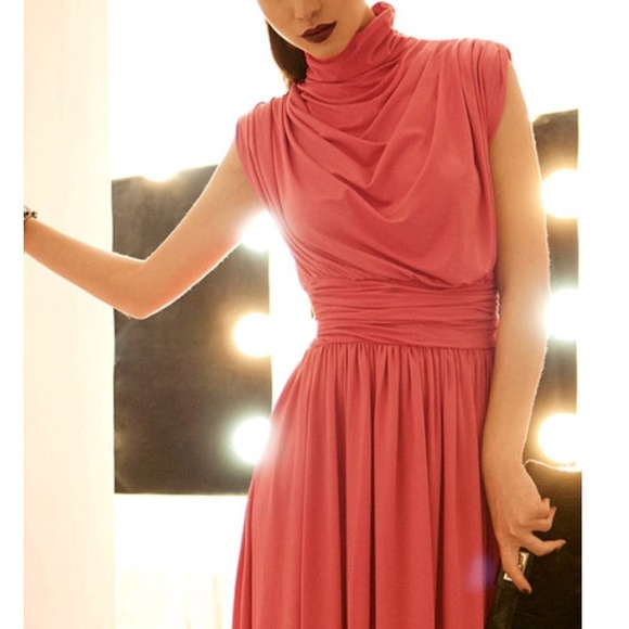 SOLDOUT!!! Red High-neck Maxi Dress, Size M - Picture 3 of 3