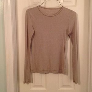 Tan and white striped BR long sleeve top