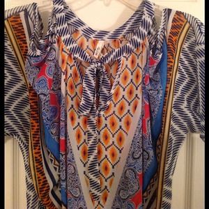 Multi colored sheer top