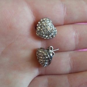 Silver heart earrings