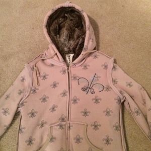 Fluer de lis hoodie fur lined