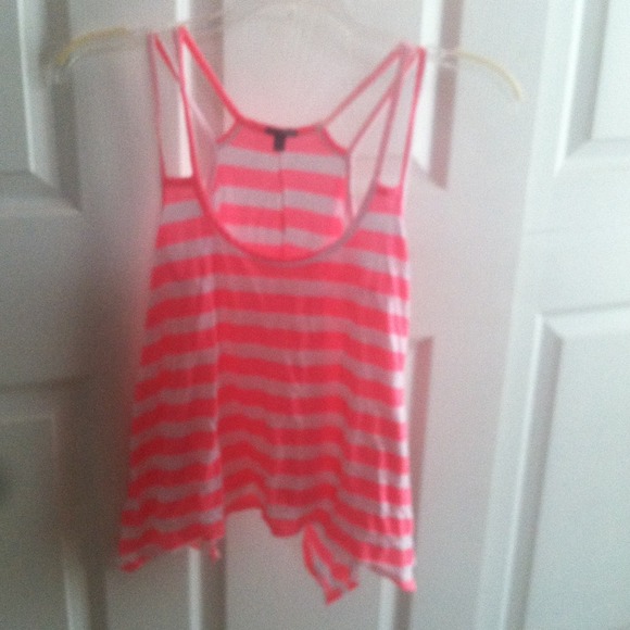 XS pink and white stripped tank top