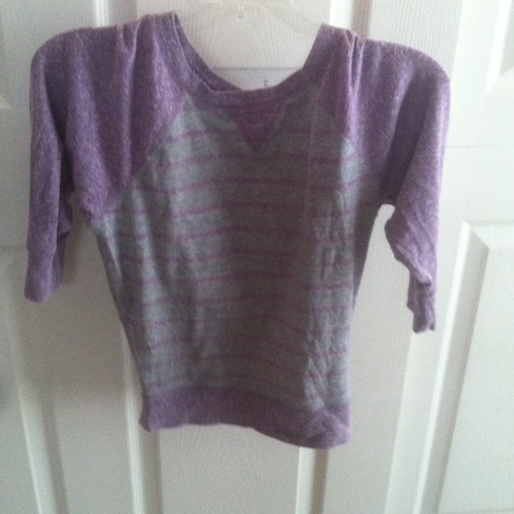 XS Grey and purple stripped top