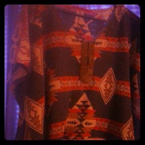 Tribal poncho shirt