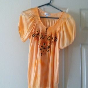 Peachy orange Peasant top.