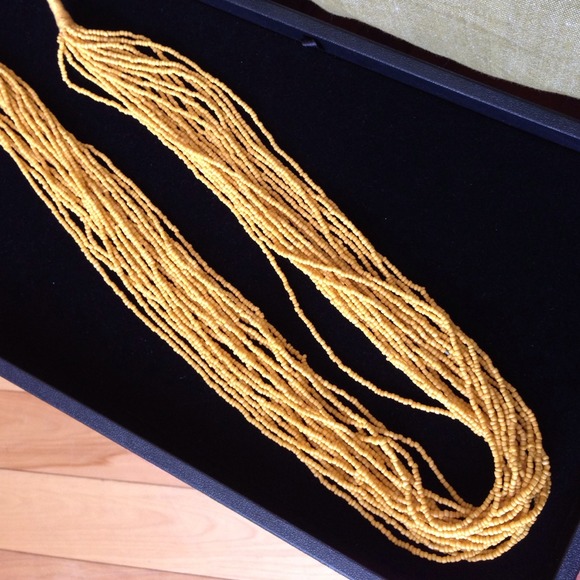 Mustard Yellow Multistrand Necklace