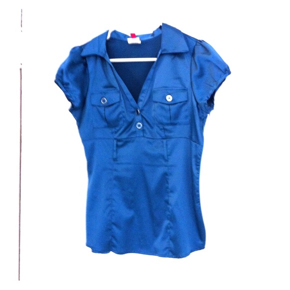 Heart Soul Side Zip Dress Shirt - Teal - size MED