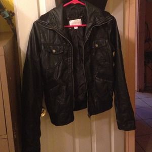 Black leather jacket