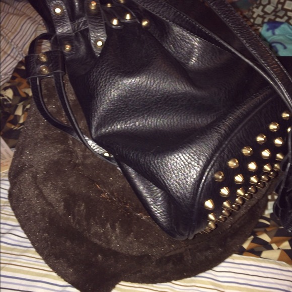 Black studded draw string bag (NEW)
