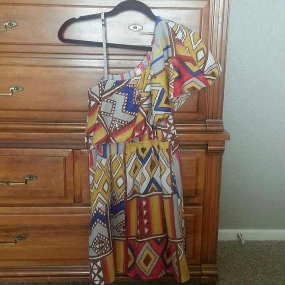 Geometric print sun dress