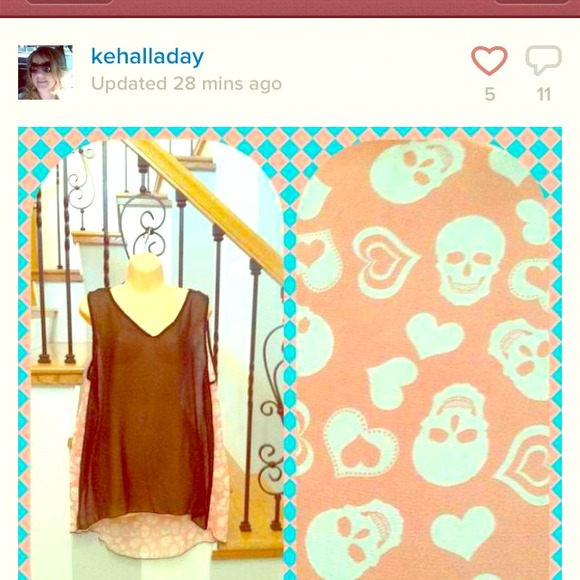 Peach Skull Shirt for Pinkie23