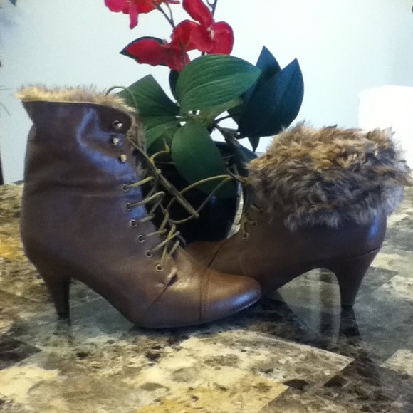 Brown ankle booties