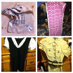 Burberry silk scarf, coach scarf