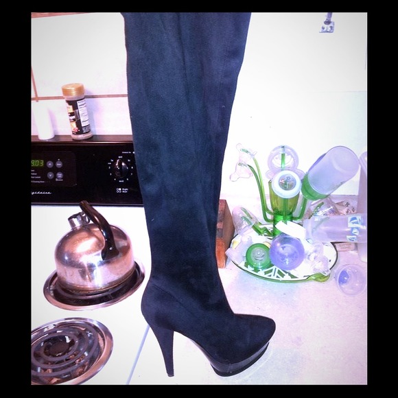 Knee high stiletto boots