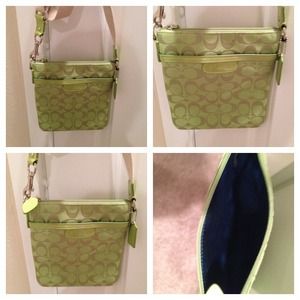 Authentic Coach Lime Green Cross Body Bag