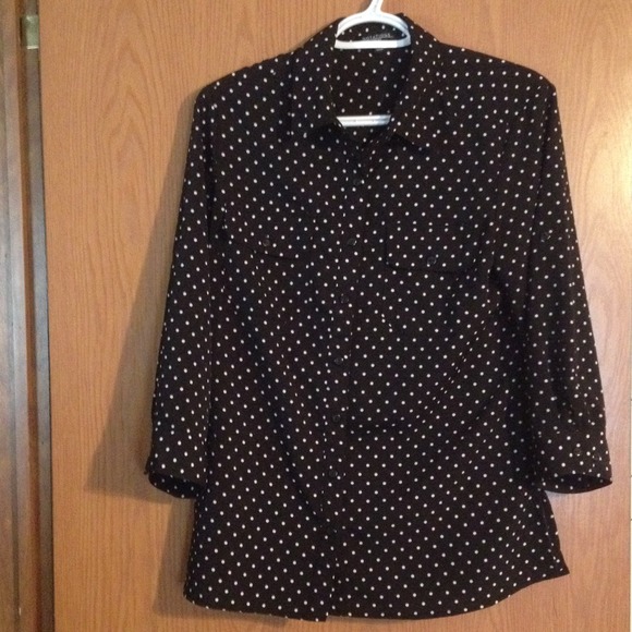 Button Up Polka-A-Dot Blouse