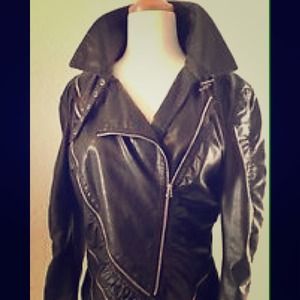 Bebe black leather jacket